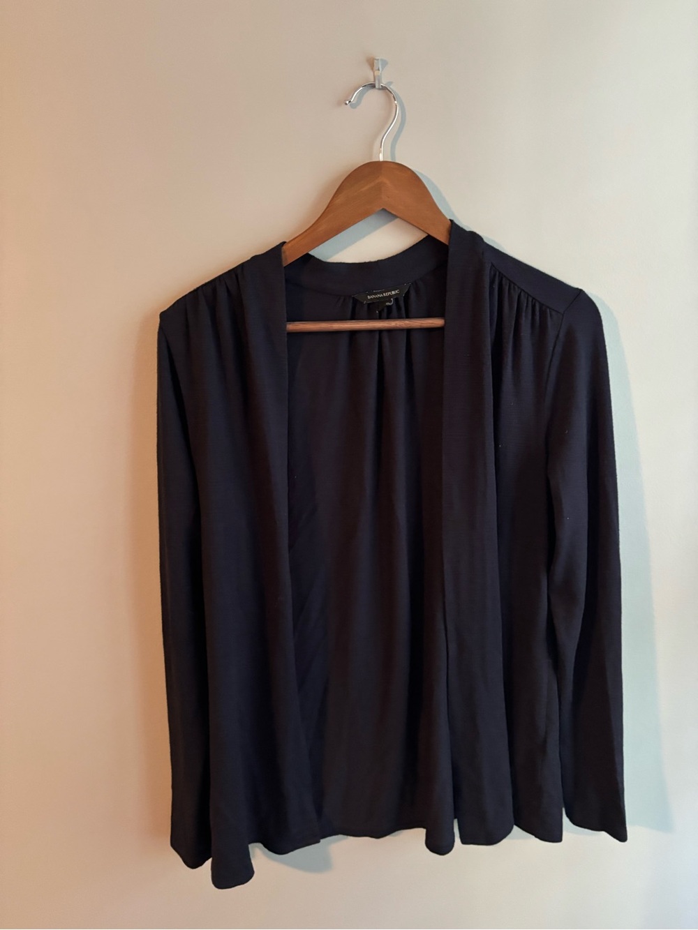 Black Open-Front Lightweight Cardigan